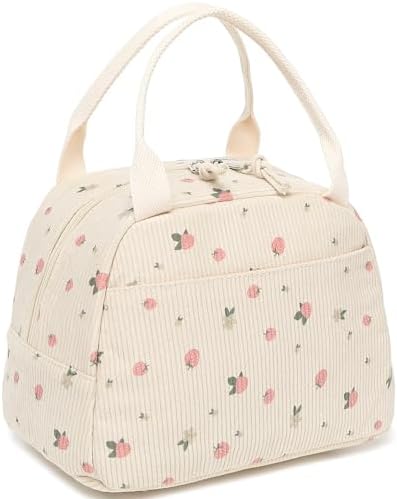 BTOOP Lunch Box for Women Girls Insulated Lunch Bag Cute Corduroy Lunchbox Adults Small Lunch Tote Bags Reusable Cooler for Work Office School Picnic Travel