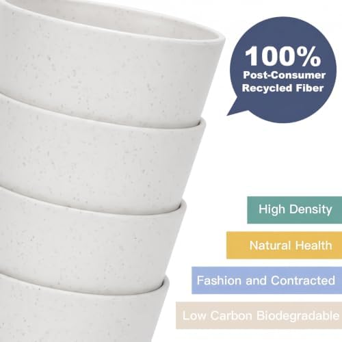 Wrova Wheat Straw Cups Set of 6 Good Alternative to Plastic Cups Reusable 12 oz Unbreakable Drinking Cup Reusable Dishwasher Safe Water Plastic Kitchen Glasses - White