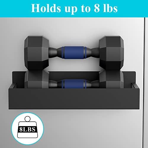 HuggieGems Metal Magnetic Spice Rack for Refrigerator with Hooks Matt Black