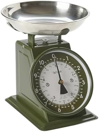 Taylor Vintage Mechanical Kitchen Scale - 11 lb Max Capacity, Evergreen