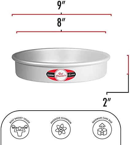 Fat Daddio's Anodized Aluminum Round Cake Pan, 8 x 2 Inch