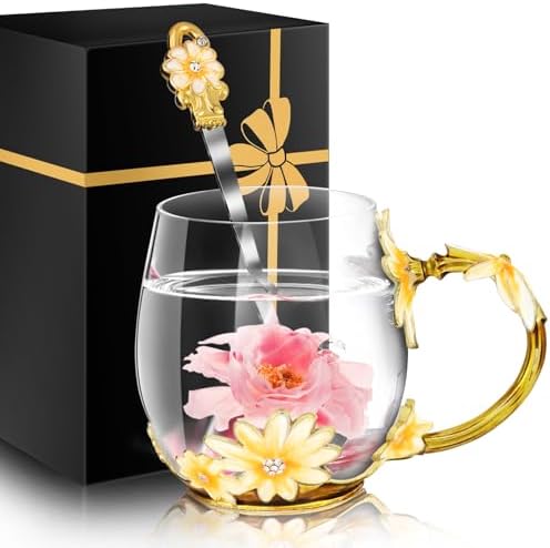 Women Glass Tea Coffee Pretty Cup Set Cute Mug You Are My Sunshine Sunflower Chaos Coordinator Friendship Thank you Appreciation Gratitude Secretary Doctor Artist Assistant Handmade Aesthetic Gifts