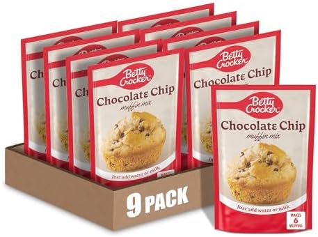 Betty Crocker Chocolate Chip Muffin Mix, 6.5 oz (Pack of 9)