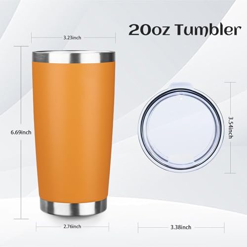 StarSpeed 20oz Stainless Steel Travel Coffee Tumbler,Orange