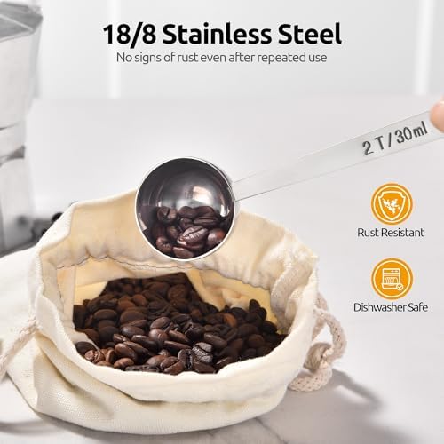U-Taste Coffee Scoop 2 Tablespoon, 4.3in Long Handle Tbsp Measuring Spoon