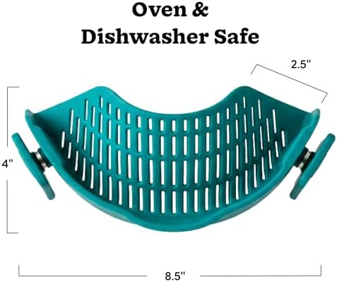 Anyday Silicone Clip On Strainer for Pots and Pans & Glass Dishes