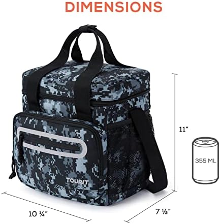 TOURIT Large Lunch Bag 14L Insulated Lunch Box Lunch Cooler for Men Women Work, Black