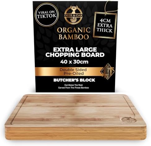 Deer & Oak Extra Thick Solid Wood Cutting Board 15.8 x 11.8 x 1.5 in
