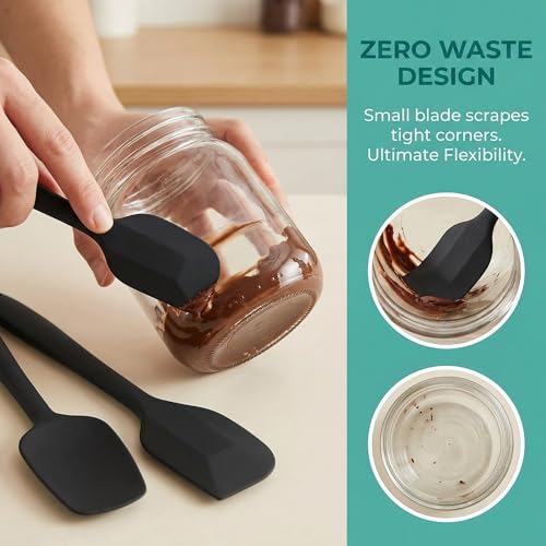 3 Pcs Silicone Spatula,Food Grade Rubber Spatula, Spatulas Silicone Heat Resistant, Used for Baking, Cooking, non Stick, Dishwasher Safe, BPA Free
