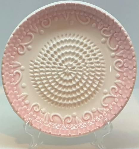 BonCera, Premium Ceramic Garlic Grater Plate Set - Pink Embossed