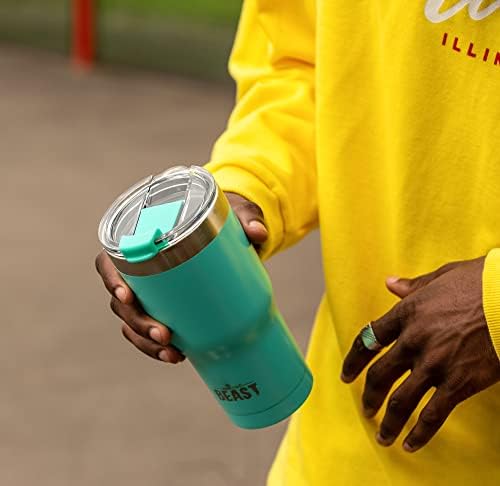 Beast 30 oz Tumbler Stainless Steel Vacuum Insulated Coffee Ice Cup Double Wall Travel Flask (Aquamarine Blue)