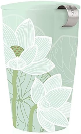 Tea Forte Double-Walled Ceramic Kati Cup, Lotus Blossom, 12 oz