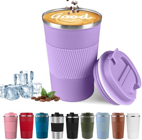 Insulated Travel Coffee Mug, Stainless Steel Coffee Cup with Leakproof Lid