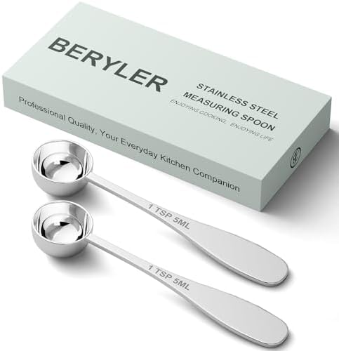 2PCS 1TSP(5ML) Measuring Spoon, 18/8(304) Stainless Steel Tablespoon
