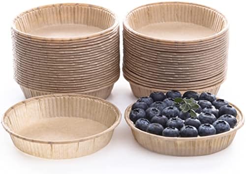 Bake Choice 50pcs Paper Mini Tart Pans, 4 Inch Mini Pie Tins, Disposable