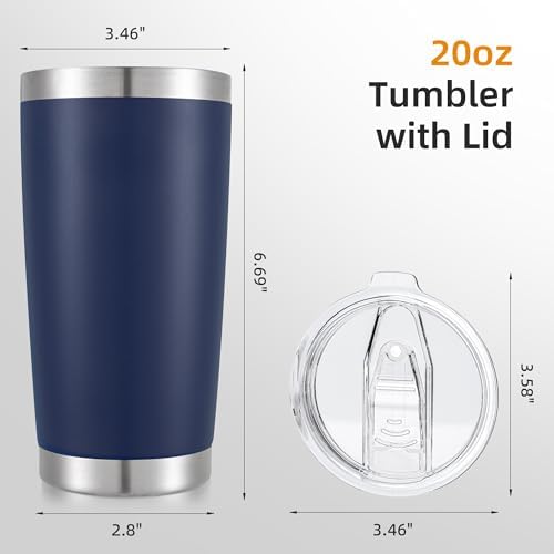 20oz Tumbler Bulk with Lid Stainless Steel Tumblers, 12 Pack