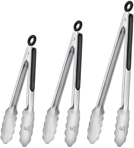 Kitchen Tongs Set, 3 PCS, 12, 9 & 7 Inch