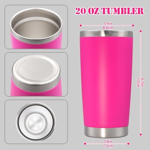 20 oz Tumbler Insulated Tumblers Stainless Steel Coffee Mug,Hot Pink 1PCS