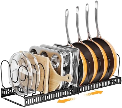 ORDORA Expandable Pots and Pans Organizer under Cabinet with 12 Dividers