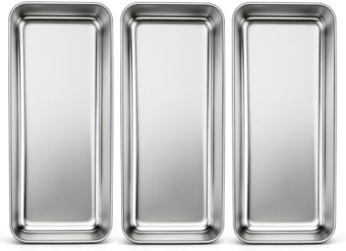 Homikit 12x5 Inches Stainless Steel Loaf Pans, Large Bread Pan Set of 3