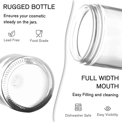 2 Pack 4 oz Small Glass Jars with Plastic Woodgrain Lids & Inner Liner