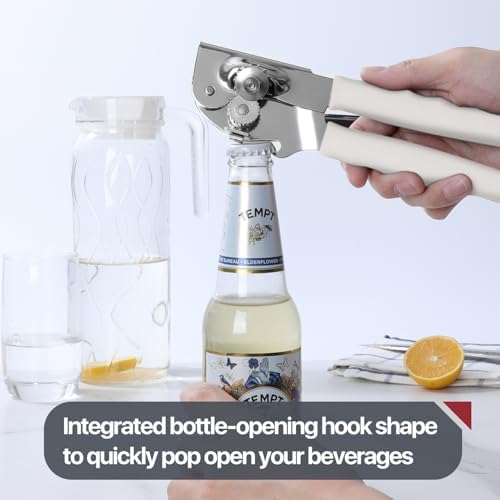 UHIYEE Commercial Can Opener Heavy Duty, Hand Crank for Large Cans, White