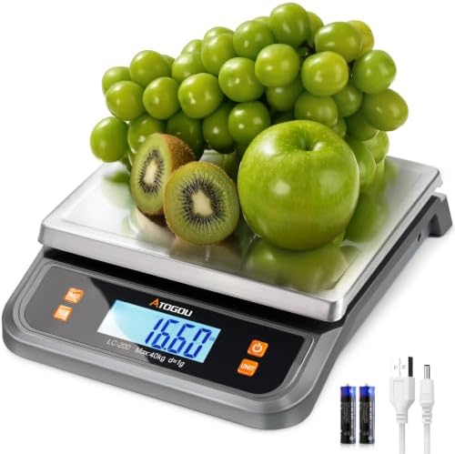 Atogou 88lb Food Scale, Commercial Kitchen Scale Plug-in Usable
