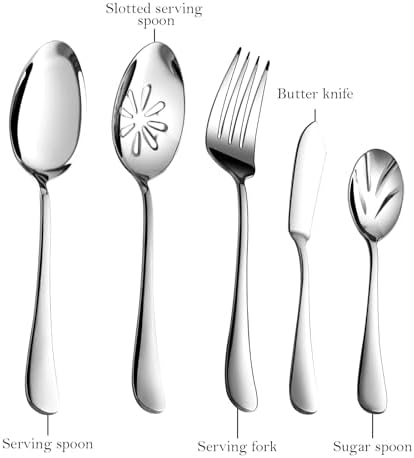 Silverware Set for 12 with Serving Utensil,Stainless Steel Flatware Cutlery