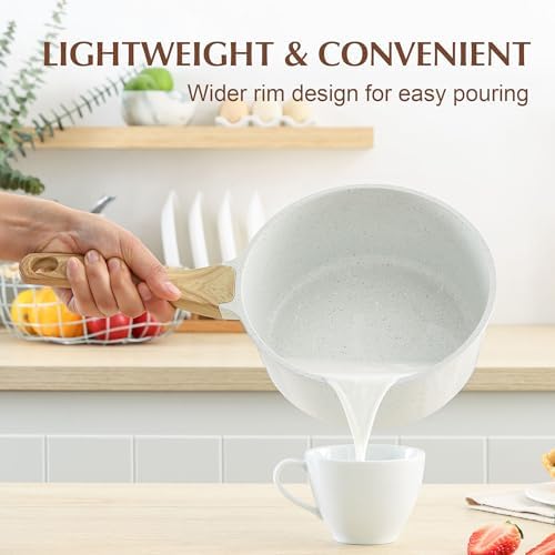 SENSARTE 2.5 QT Ceramic Nonstick Saucepan with Lid, PTFE/PFAS/PFOA Free