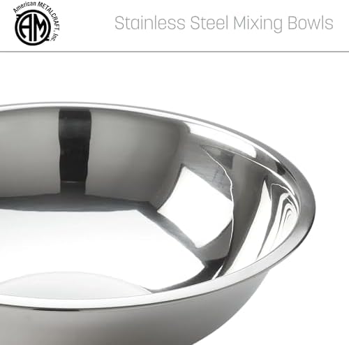American Metalcraft 16" Stainless Steel Mixing Bowl - 13-Quart Durable Metal Bowls for Mixing, Large Stainless Steel Bowl