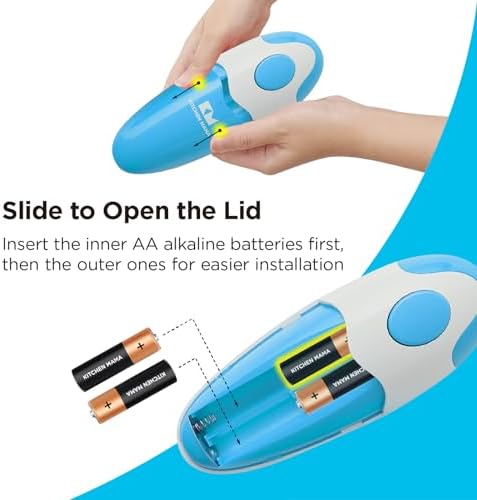 Kitchen Mama Auto Electric Can Opener, Battery Operated, Sky Blue