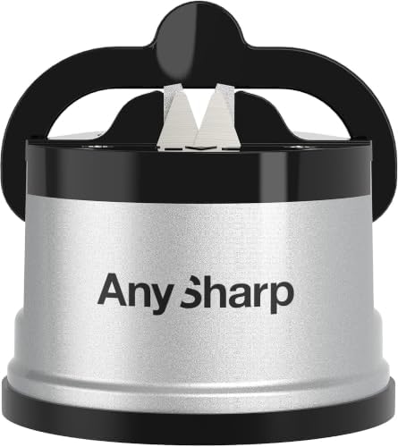 AnySharp – GLOBAL – Easy to Use, Hands Free Knife Sharpener - Silver