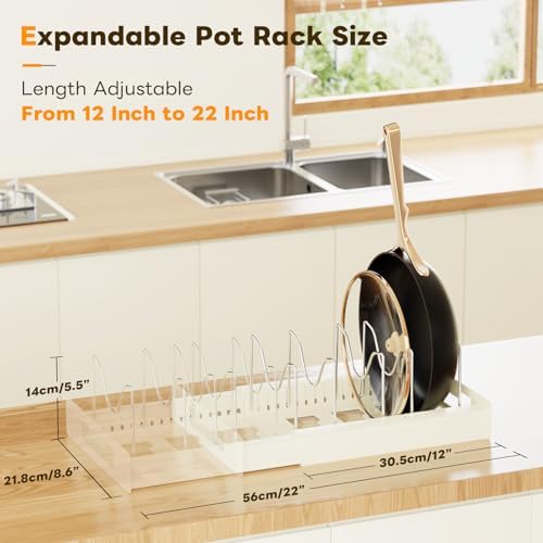 Dayacoco Pot and Pan Organizer, Expandable Pot Organizers Inside Cabinet