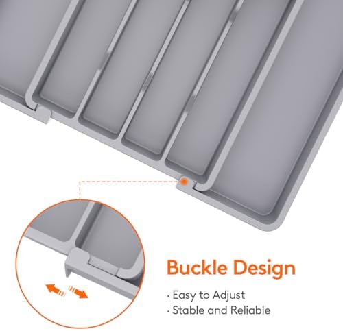 Lifewit Expandable Silverware Drawer Organizer, Kitchen Utensil Tray