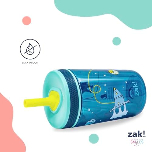 Zak Designs St. Jude Kelso 15oz Leak-Proof Toddler Straw Cups, 2-Pack