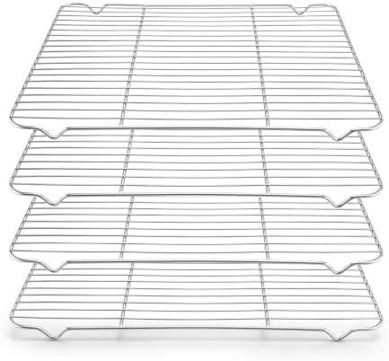 Herogo 4 Pack Cooling Racks for Cooking, 16.5” x 11.5” Large Baking Racks