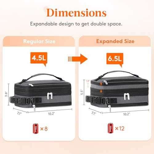 Lifewit Expandable Lunch Box for Men, Insulated Lunch Bag