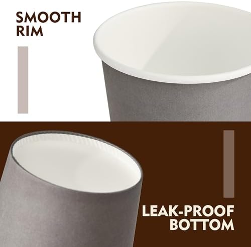 YEEHAW 16 oz Coffee Cups with Lids, Grey, 100 Pack