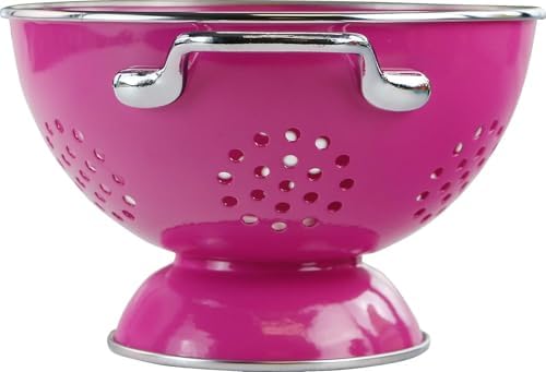 Calypso Basics by Reston Lloyd Powder Coated Enameled Colander, 3 Quart, Magenta