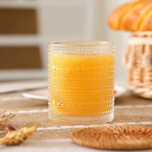 Moretoes Vintage Hobnail Drinking Glasses Set of 12