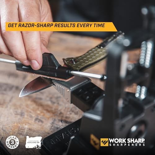 Work Sharp Precision Adjust Elite Knife Sharpener - Fixed Angle Sharpening System for Kitchen & Pocket Knives - Professional Guided Knife Sharpening Tool