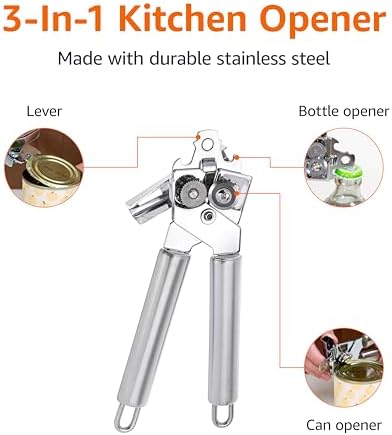 Amazon Basics Can Opener, Heavy Duty Stainless Steel