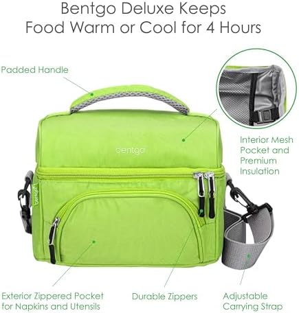 Bentgo Deluxe Insulated Lunch Bag with Adjustable Strap & Outer Pocket
