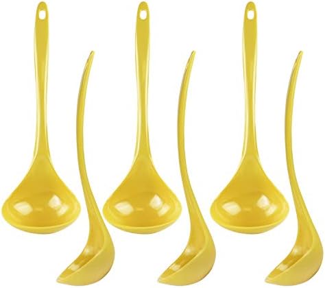 Reston Lloyd Melamine Soup Ladle Kitchen Utensil, Premium Quality Utensil with Heat Resistant Ergonomic Handle, Durable BPA-Free Plastic, 10.5 inch long, 6pc Set, Lemon