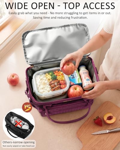 Bagstellar Lunch Box for Women Insulated Lunch Bag Quilted Soft Cooler Tote