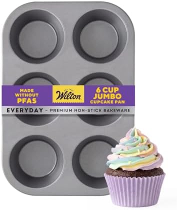 Wilton Everyday Non-Stick Jumbo Muffin Pan, Made Without PFAS, 6-Cup
