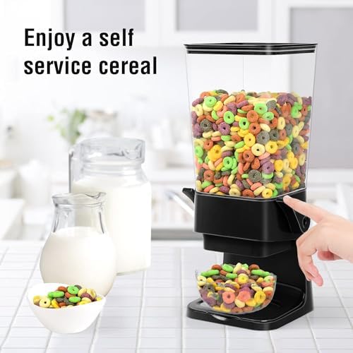 Cereal Dispenser Countertop Large Cereal Containers Storage Black,3 pack