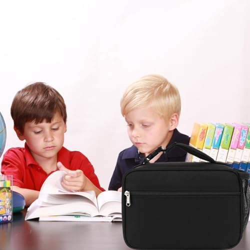 GYEUKHAM Insulated Lunch Box for School, Thermal Reusable Durable Freezable Lunch Bags for Kids Boys Girls Men Women - Small Soft Cooler Portable Lunch Tote Kit for Work Picnic Travel,Black