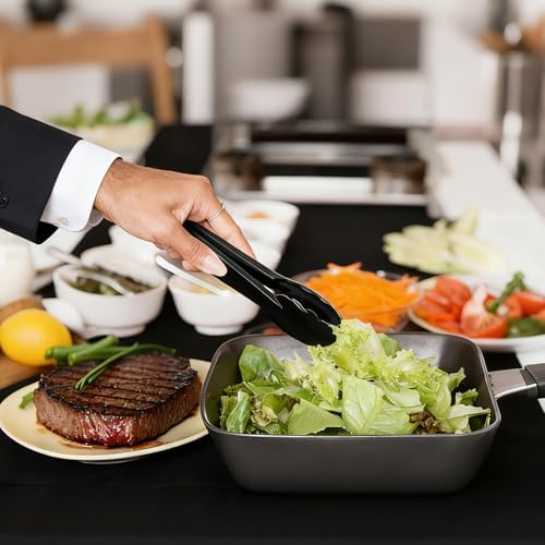 24 Pcs Black Plastic Serving Utensils Set, Disposable & Reusable Supplies