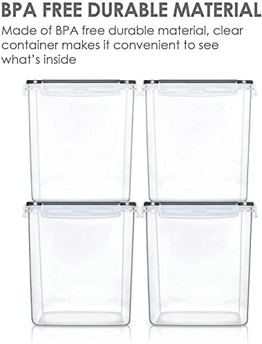 Vtopmart 2.5 L Flour Sugar Storage Containers, 4 PCS, Black